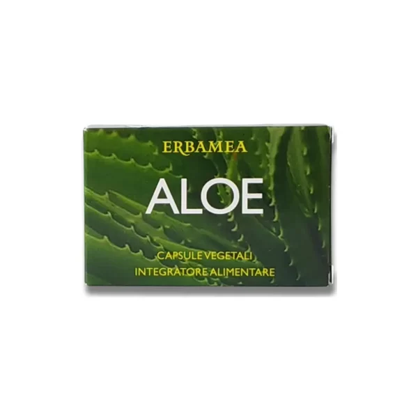 Foto della confezione esterna delle capsule di aloe erbamea
